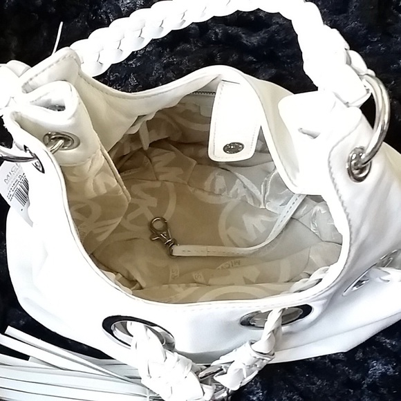 Michael Kors Leather Braided Grommet Shoulder Bag w/Removable Straps - Picture 6 of 16